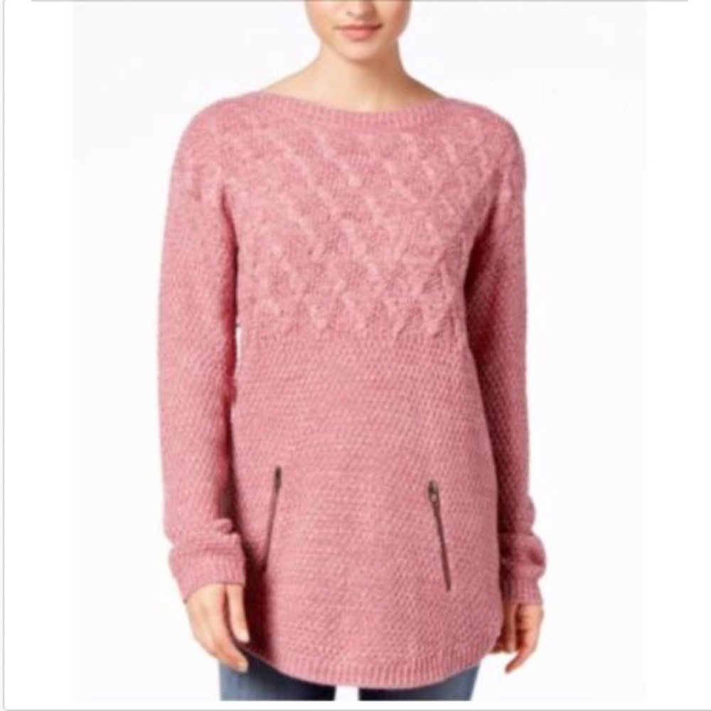 Hooked Up Women's Chunky Heathered Knit Crew Neck